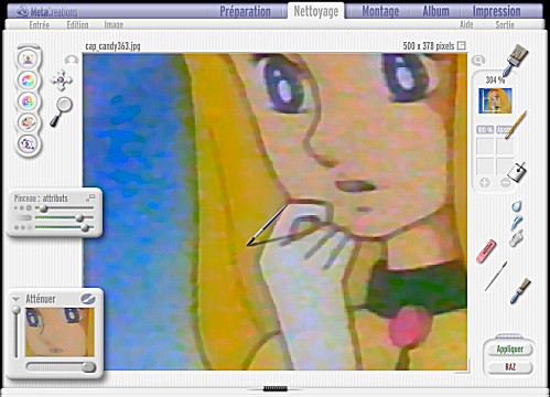 Interface d'optimisation de Kai's Photo Soap 2